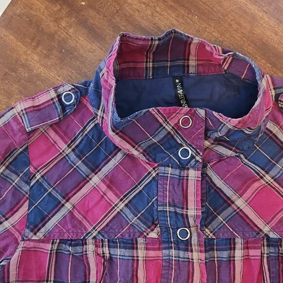 Gentle Fawn Plaid Snap Button Down Shirt Pink/Purple Size XS - Picture 8 of 11